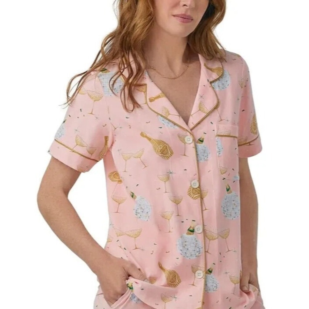 Bed Head Champagne Disco Size Small Pink Champagne Pajama Top (No Bottoms)